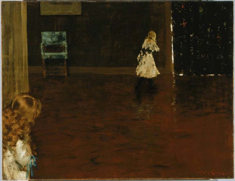 El escondite, 1888. William Merritt. Chase Óleo sobre lienzo. 35,88 × 27,63. The Phillips Collection. Washington (EE. UU.).