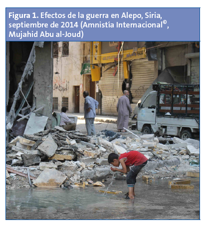 Figura 1. Figura 1. Efectos de la guerra en Alepo, Siria, septiembre de 2014 (Amnistía Internacional©, Mujahid Abu al-Joud)
