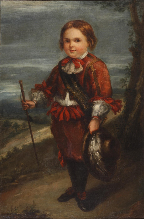 Retrato de un niño al estilo del siglo XVII. Leonardo Alenza y Nieto, hacia 1840
