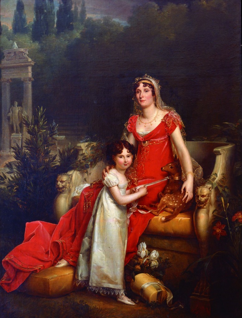Elisa Bonaparte con su hija, 1810.