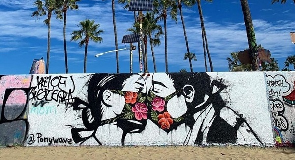 Grafiti callejero en Venice Beach.